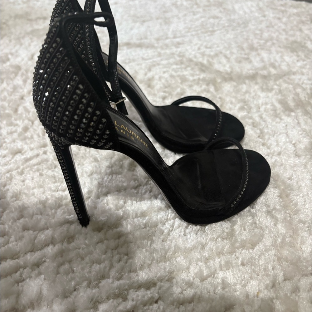 Saint Laurent Black Strappy Heels - Picture 3 of 4